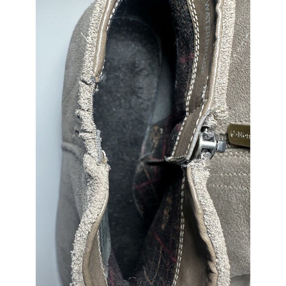Blondo Womens Suede Taupe Booties Size‎ 9M Side Zip Waterproof Stack Block Heel - Picture 11 of 14